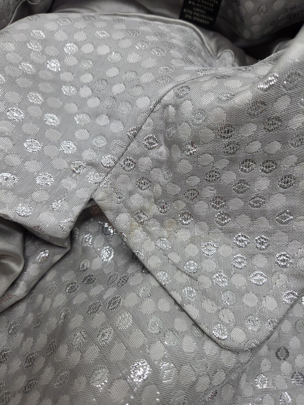 ✨ Lane Bryant Metallic Silver Polka Dot Cropped Jacket 16 - Picture 10 of 10